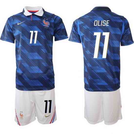 Men France 2026 FIFA World Cup Blue Soccer Jersey #11 Michael Olise
